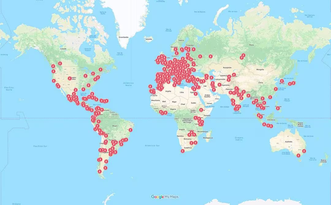All cities with guruwalks