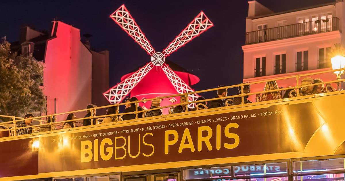 Paris: Big Bus Panoramic Night Tour by Open-Top Bus
