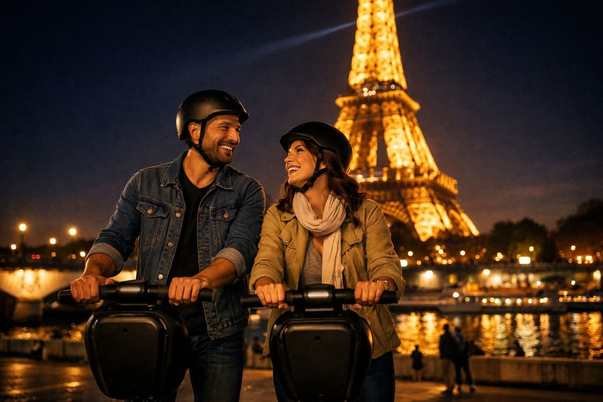 Paris Private Romantic Segway Night Tour Eiffel Tower Lights